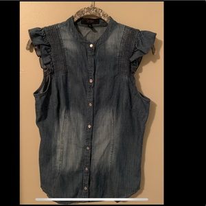 Jessica Simpson Zaria Blue Sleeveless Top Medium